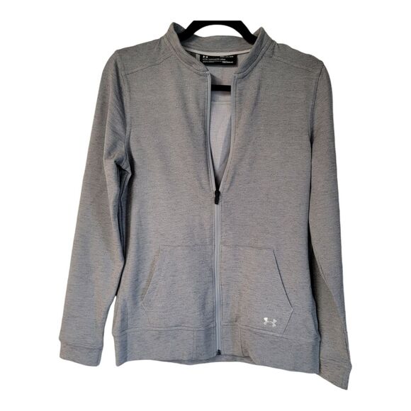 UNDER ARMOUR Golf Jacket Cold Gear Full Zip Gray Small Petite - Picture 4 of 6